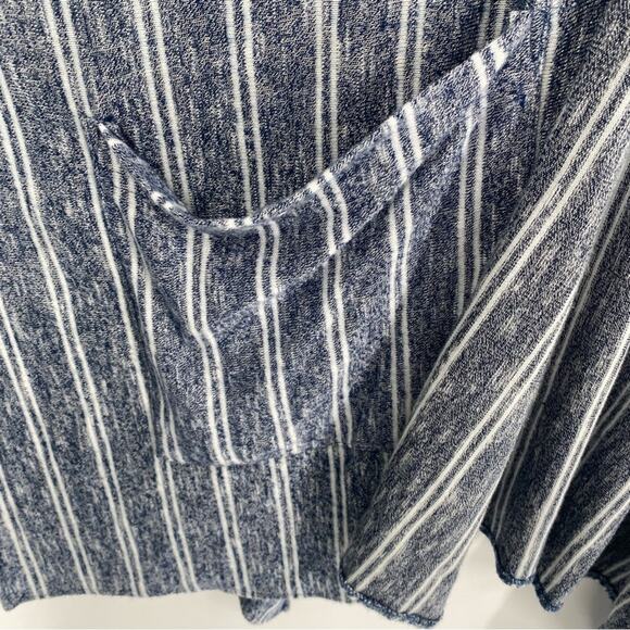 Anthropologie Saturday Sunday Barlia Blue striped Kimono One Size Front Pockets - Picture 6 of 6
